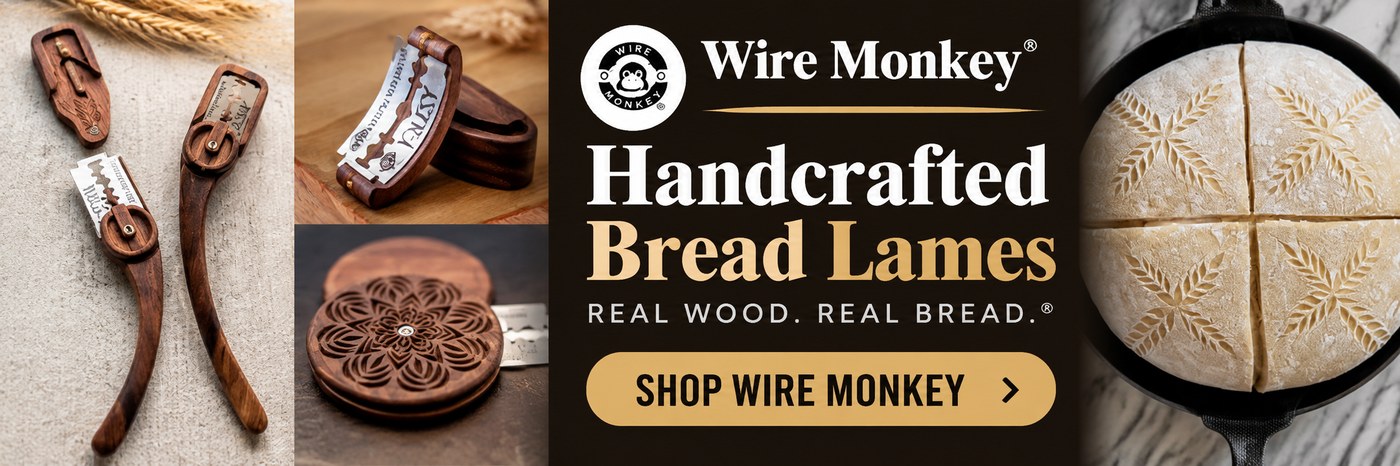 Wire Monkey handcrafted bread lames: real wood, real bread. Shop Wire Monkey